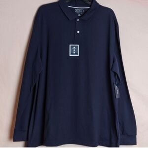 Club Room Navy Blue Long Sleeve Polo Shirt size XXL
